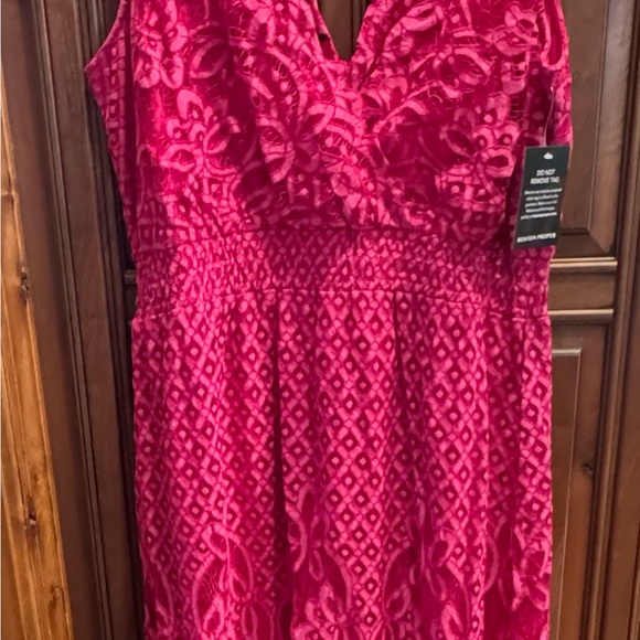 Boston Proper Fuchsia Lace Fringe Dress - Picture 4 of 5